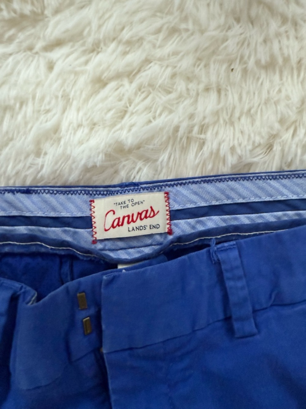 Lands' End Canvas Straight-Leg Pants in Royal Blue